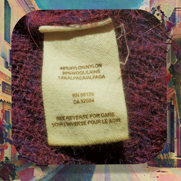 Free People dark purple Alpaca Cowl neck pullover sweater, size XS - Picture 6 of 6